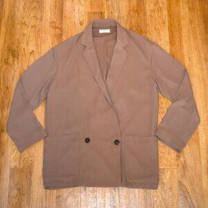 Babaton Double Breasted Light Brown‎ Blazer Jacket Sz S